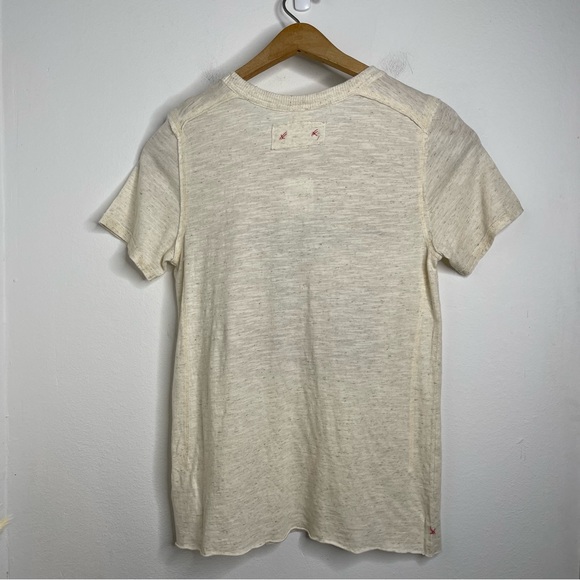 We The Free Embroidered Wildlife Round Neck Short Sleeve Linen Shirt Size S NWT - Picture 2 of 14